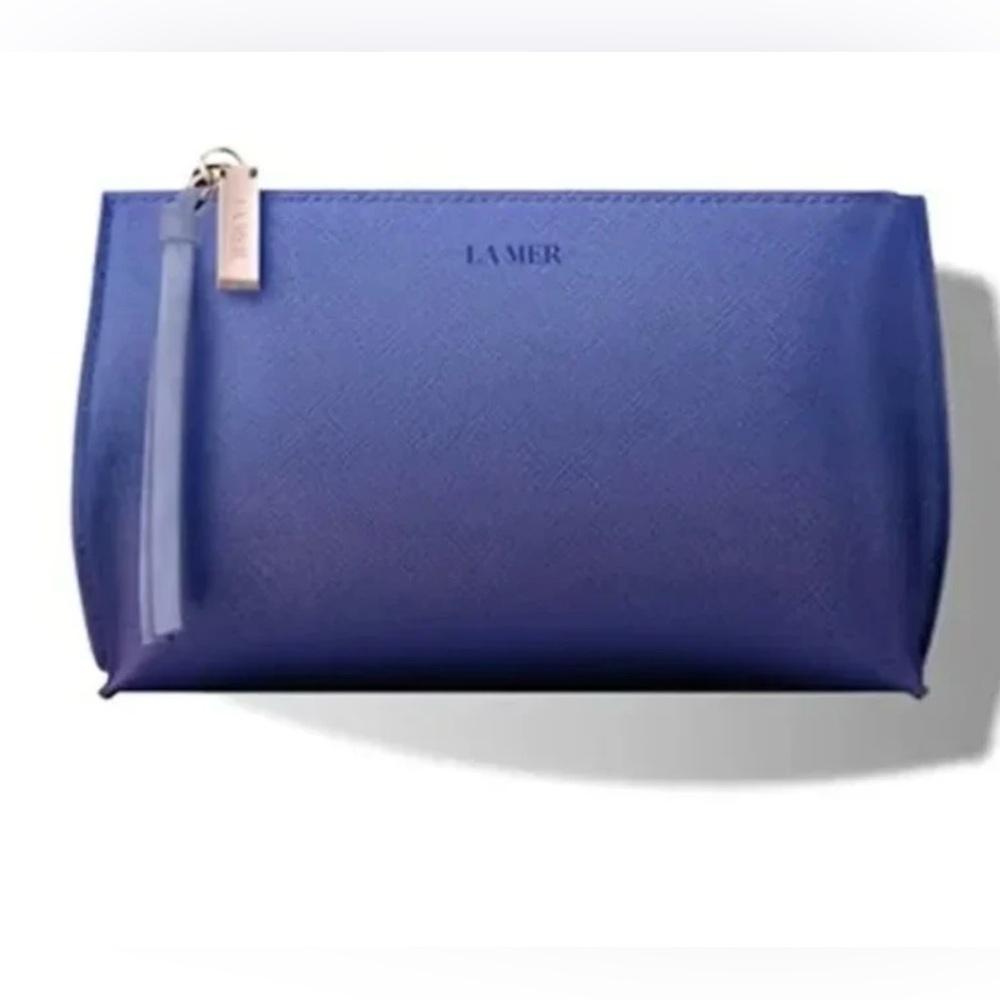 NEW La Mer Blue-Purple metallic makeup bag